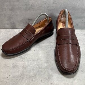 NEW Samuel Hubbard‎ Brown Leather Slip On Driving Penny Loafers Mens Size 8